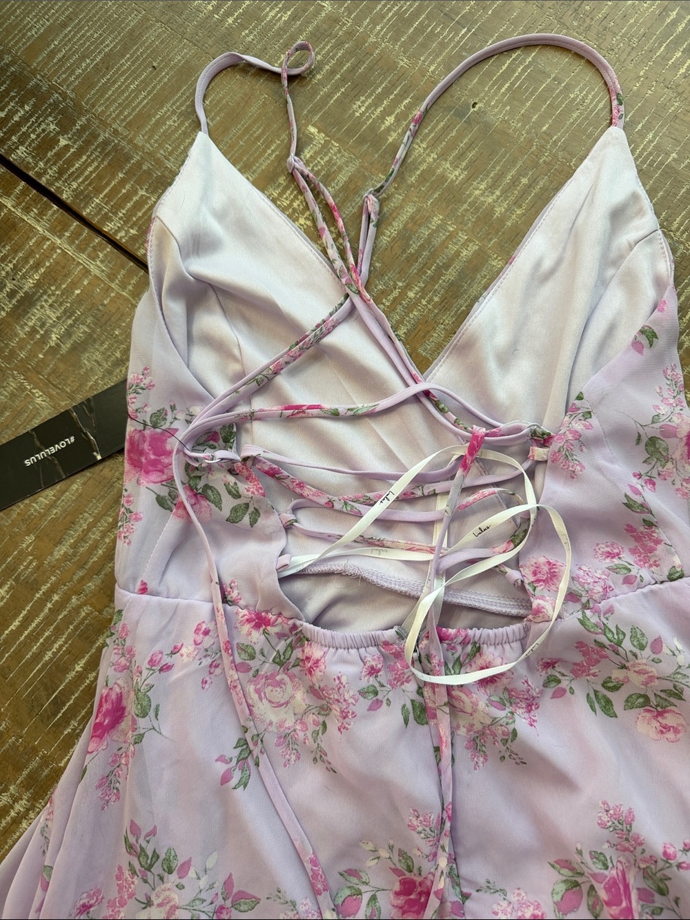 Lulu's Lavender Floral High-Low Slip Maxi Dress - Picture 3 of 6